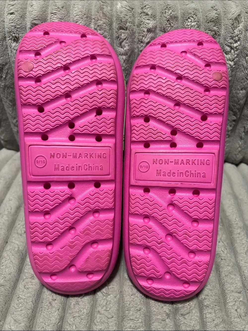 Squishmallows Hot Pink Slide Sandals with Green Cactus Charm